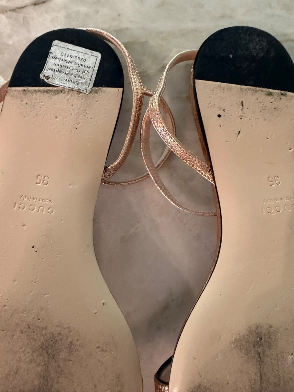 Gucci double G logo leather slingback sandals - Picture 6 of 12